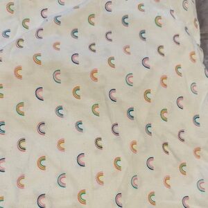 Cloud Island White Fabric with Rainbow Accents - sheet fitted for crib